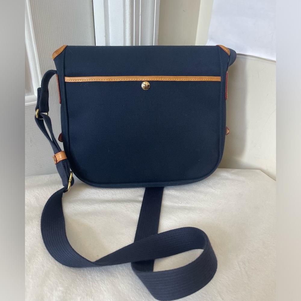 Dooney & Bourke Navy Messenger Bag with Tan Trim EUC - Picture 5 of 15